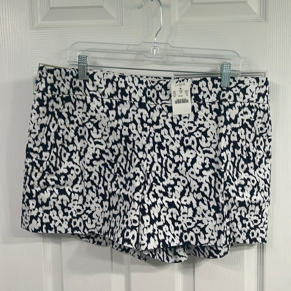NWT J Crew Factory shorts in navy and white.  Size 16.